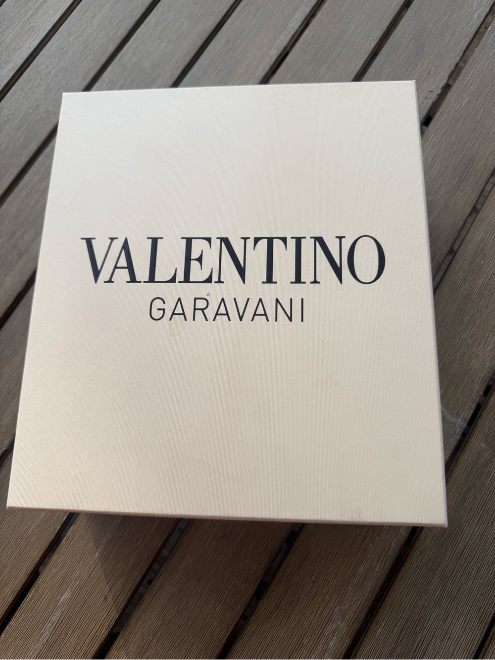 Valentino Garavani Empty Shoe Box Only With Lid Cream Designer Storage - Picture 1 of 10